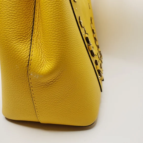 $298 Michael Kors Meredith East West Bonded Tote- Sunflower - Picture 6 of 9